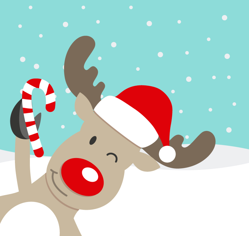 Cartoon Weihnachten Rentiere blink Vektor-Material
