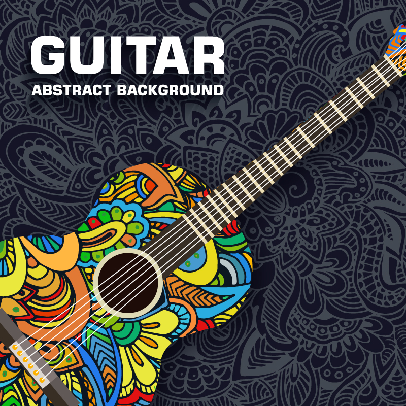 Creative-Gitarre Muster Vektor Material