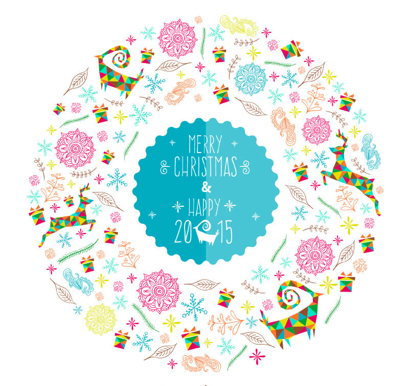 Weihnachten und Neujahr Runde kreative Poster Vektor-Material