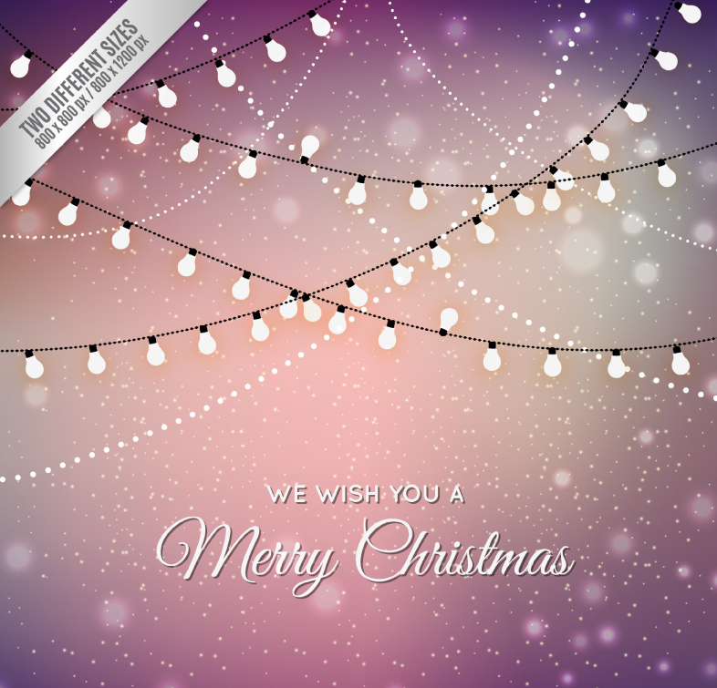 String Weihnachtsbeleuchtung mit Halo Hintergrund Vektor-Material