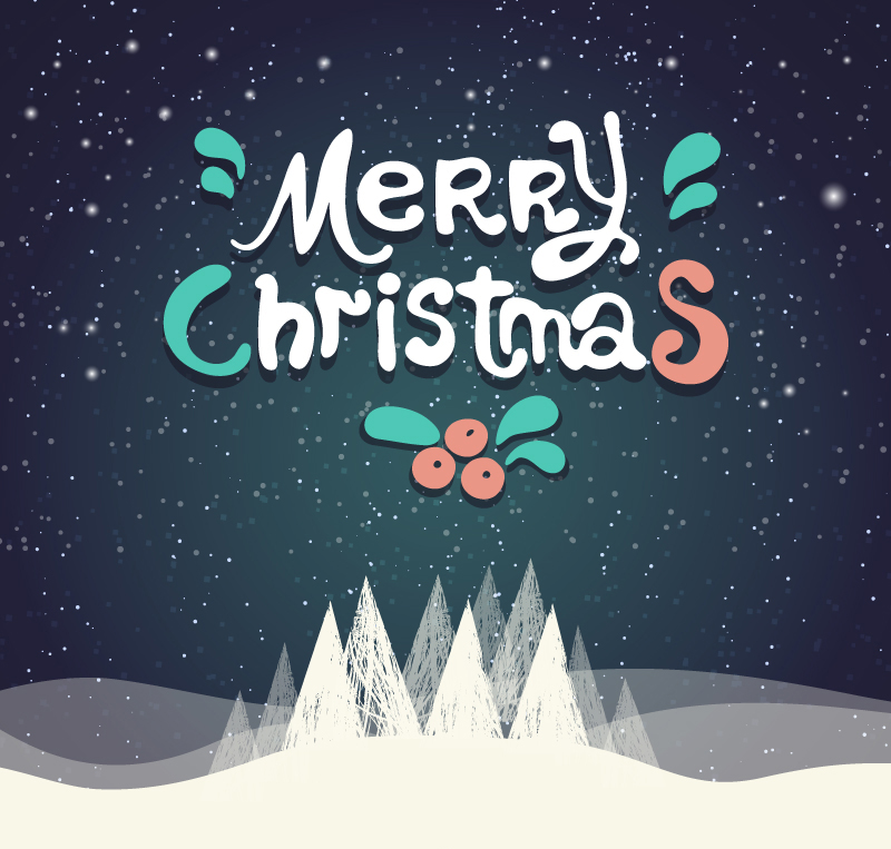 Snowy-Weihnachtssegen Plakat Vektor-Material