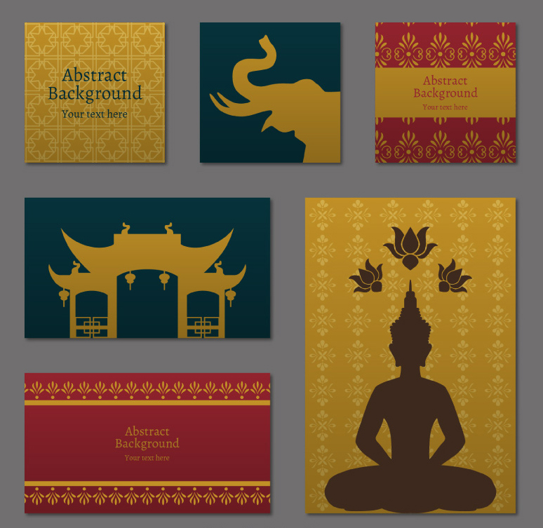 Thailand 6 Karte Design-Elemente Vektor Material