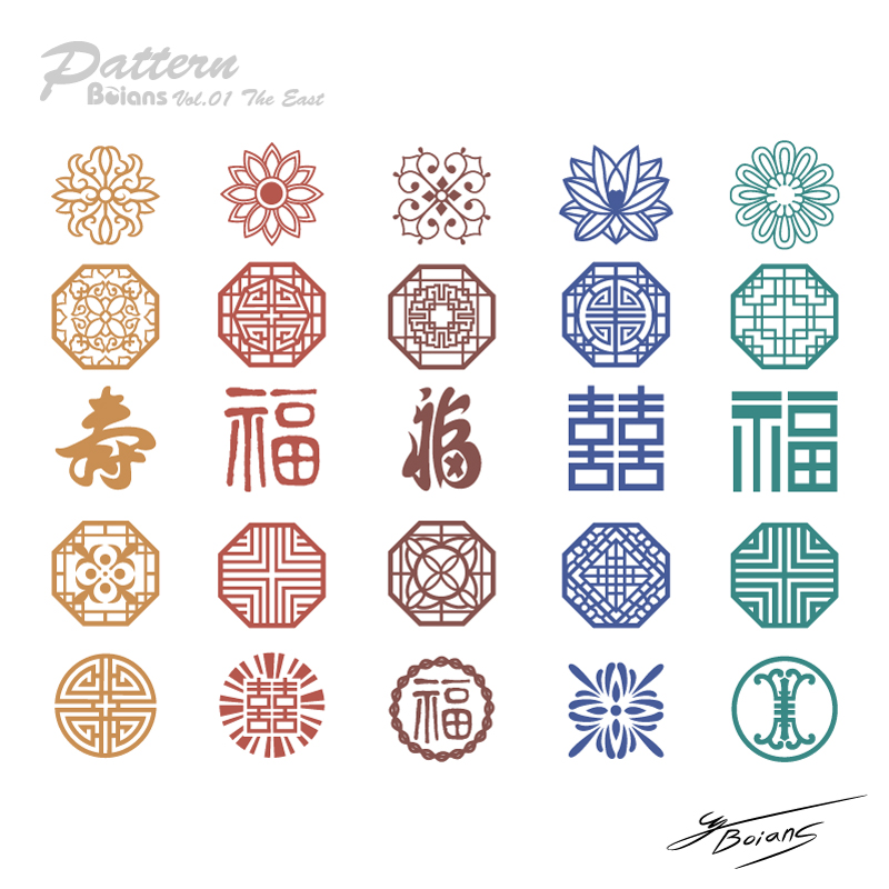 Traditionell chinesischen Stil Retro-Muster Vektor Material