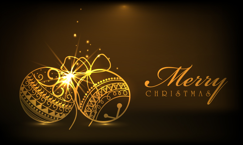 Goldene Weihnachtslichteffekt lob Vektor-Material
