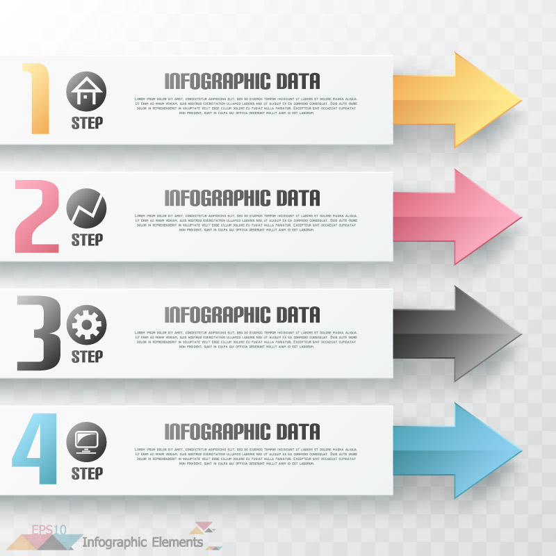 Farbige Pfeile Business Information Karte Vektor Material