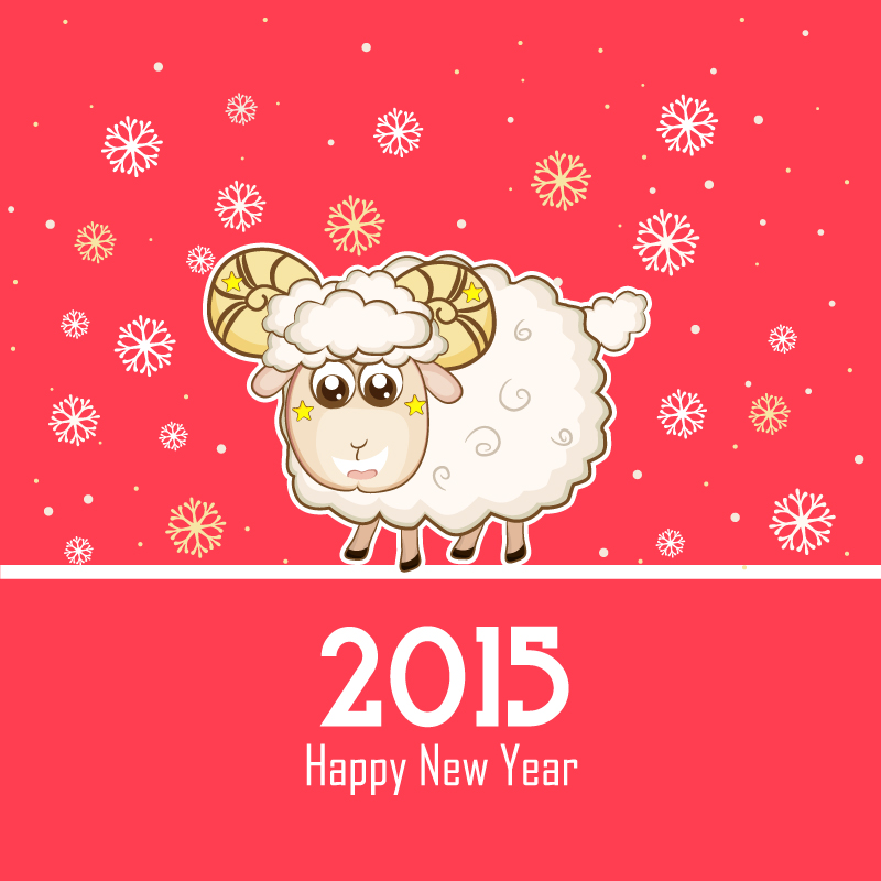 2015 Cartoon Schafe Vektor-Material

