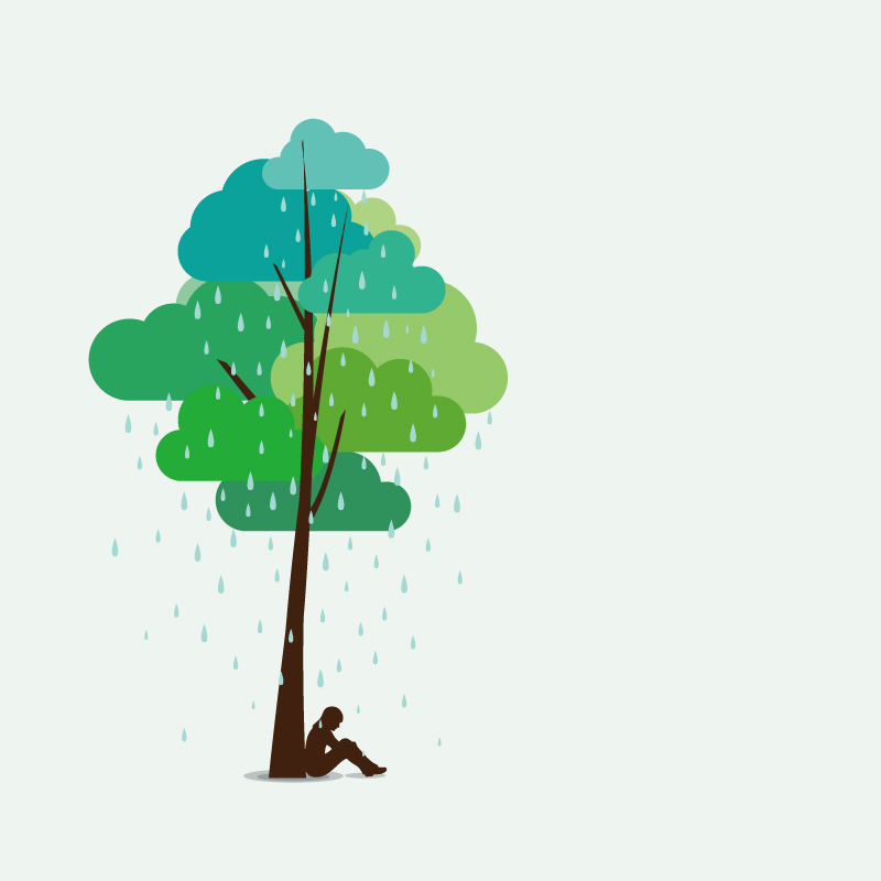 Regnerischen Nachmittag Illustrator Vektor Material