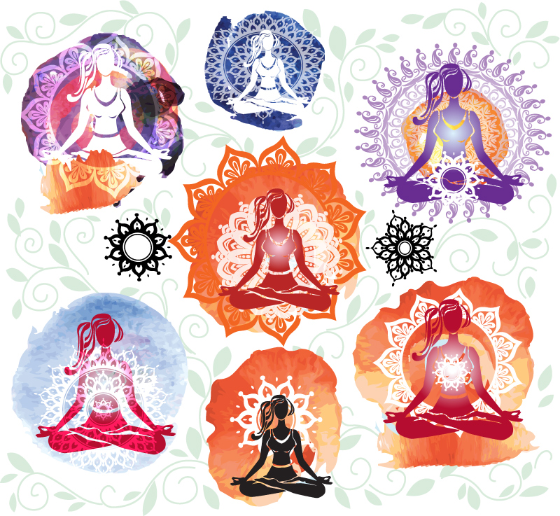 Yoga nahtlose Hintergrundmuster Vektor Material