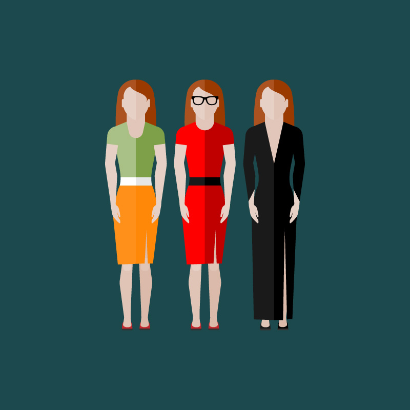 3 Arbeiten Sie Frau-Design Vektor-Material