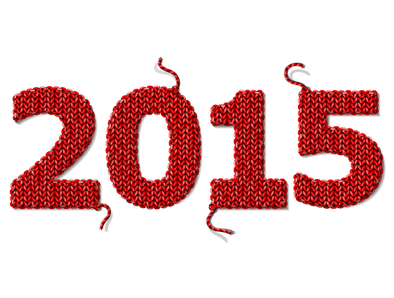 2015 Wolle stricken WordArt Vektor-Material