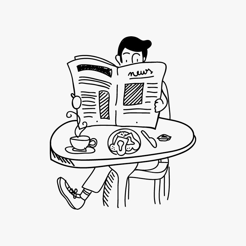 Zeitungsmann gemalten Hintergrund Vektor-Material
