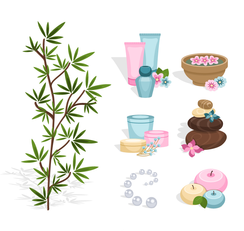 7 Modelle von Farbe Wellnesselement Symbol Vektor-Material