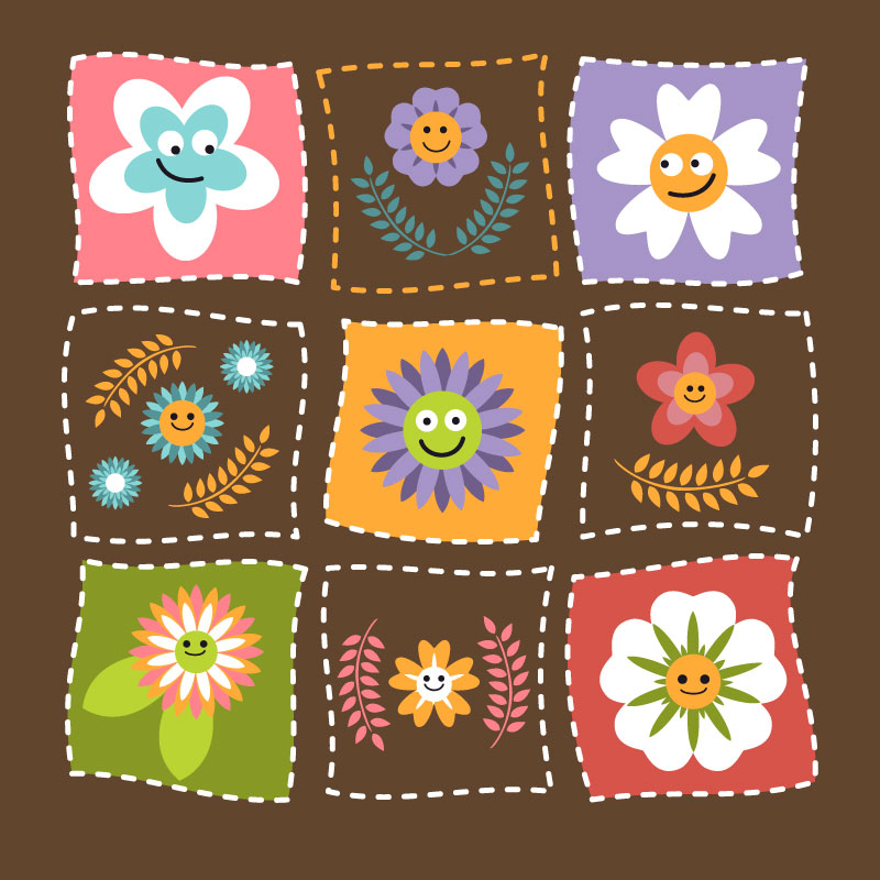 Platz floralen Design Vektor-Material