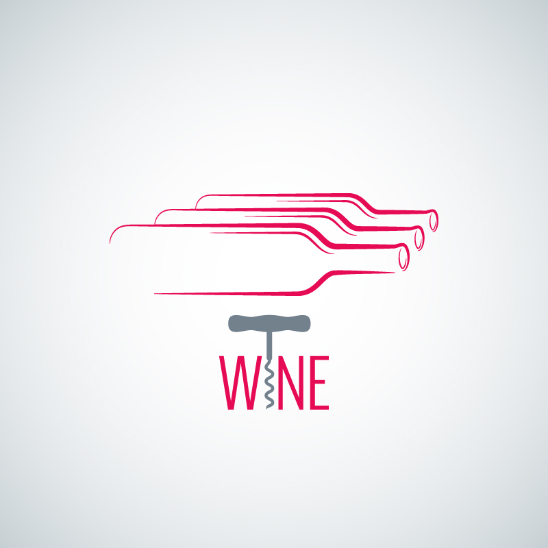 Creative-Logo und Flaschenweinkarte Vektor Material