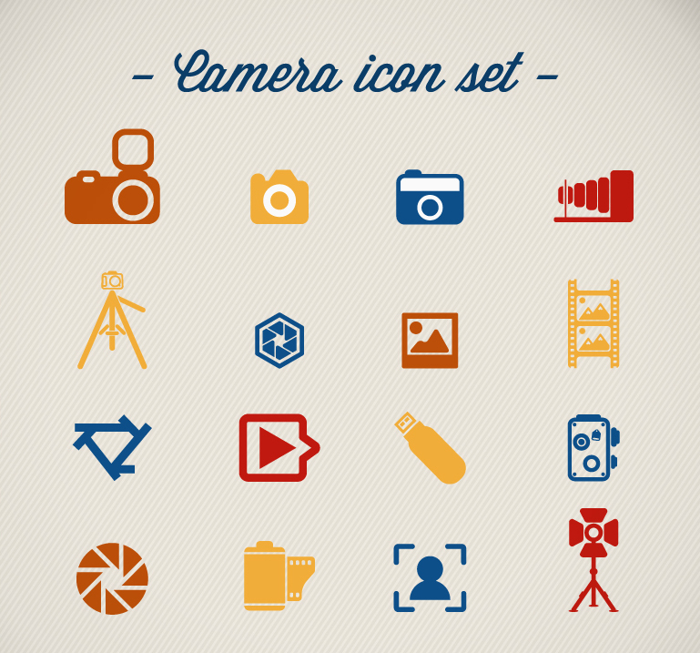 16 Modelle der Farbfotografie Element Symbol Vektor-Material