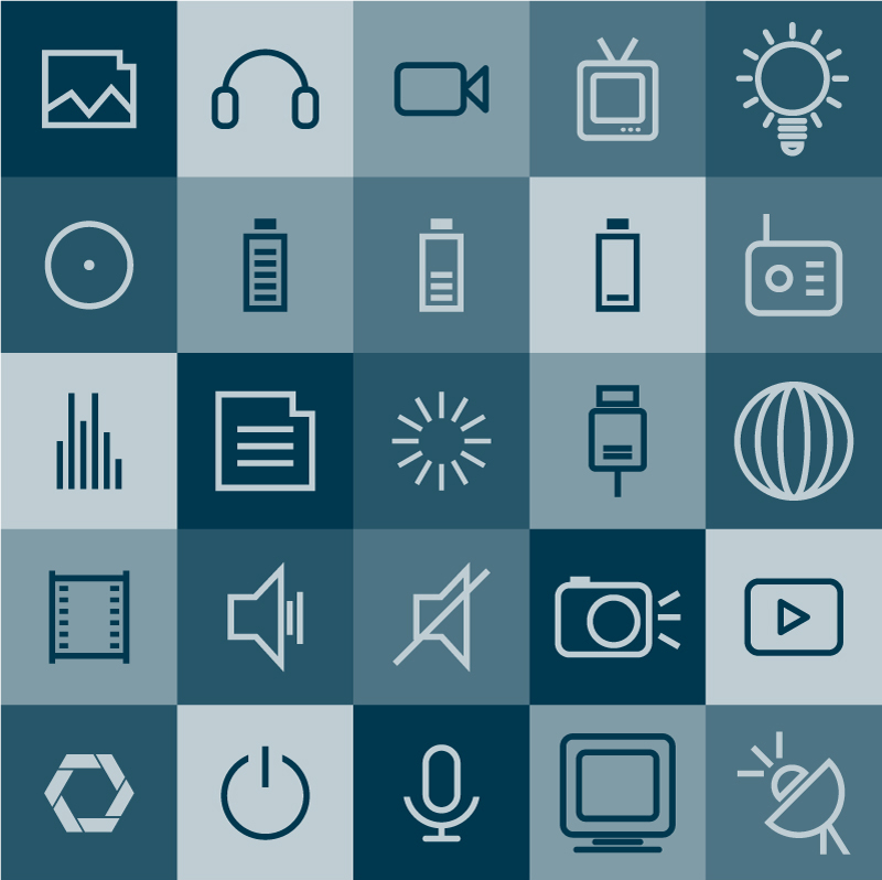 25 Modelle von digitalen Produkten Anwendung Symbol Vektor-Material
