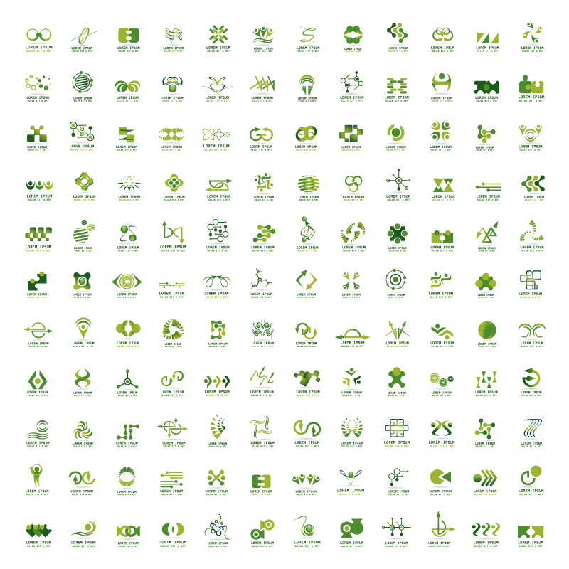 132 Absatz gr¨šne Logo-Design Vektor-Material