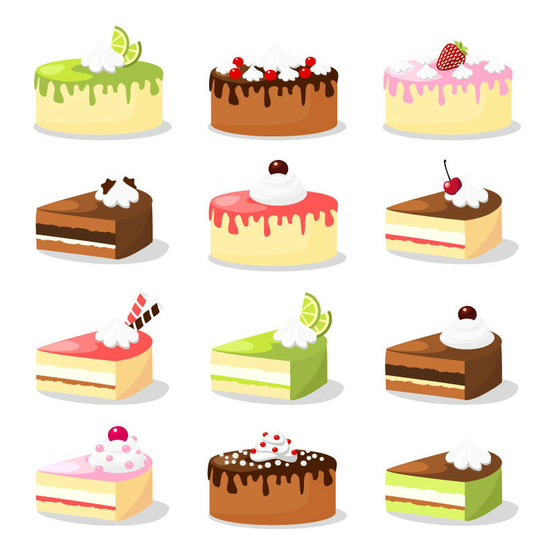 12 leckeren Kuchen Vektor-Material