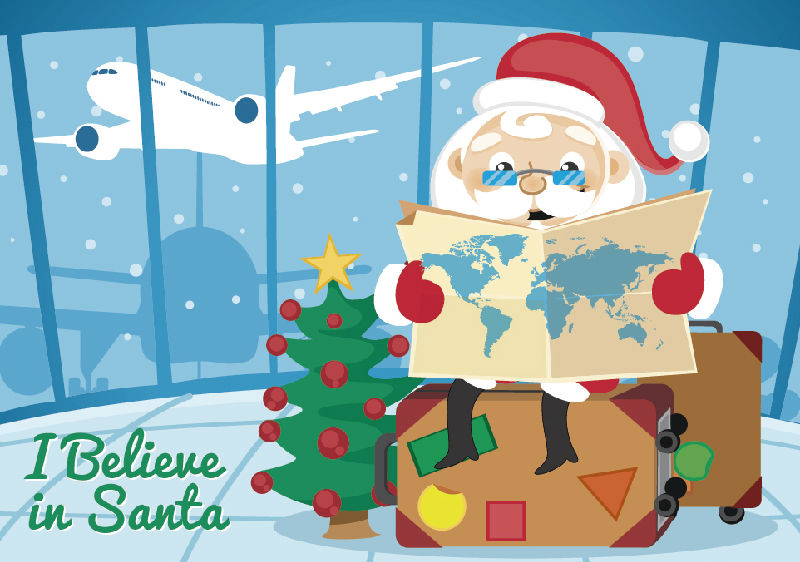 Weihnachtsmann und andere Flugzeuge Vektor-Material