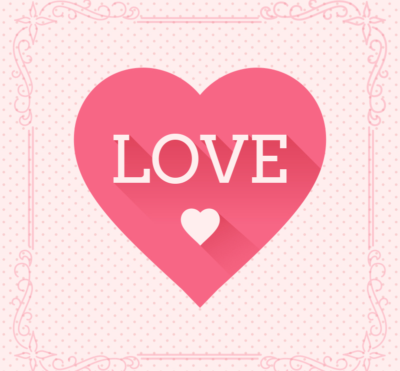 Zarte rosa Liebe Karten Vektor Material