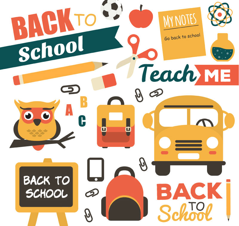 21 der Schule Saison Campus Element Vektor-Material