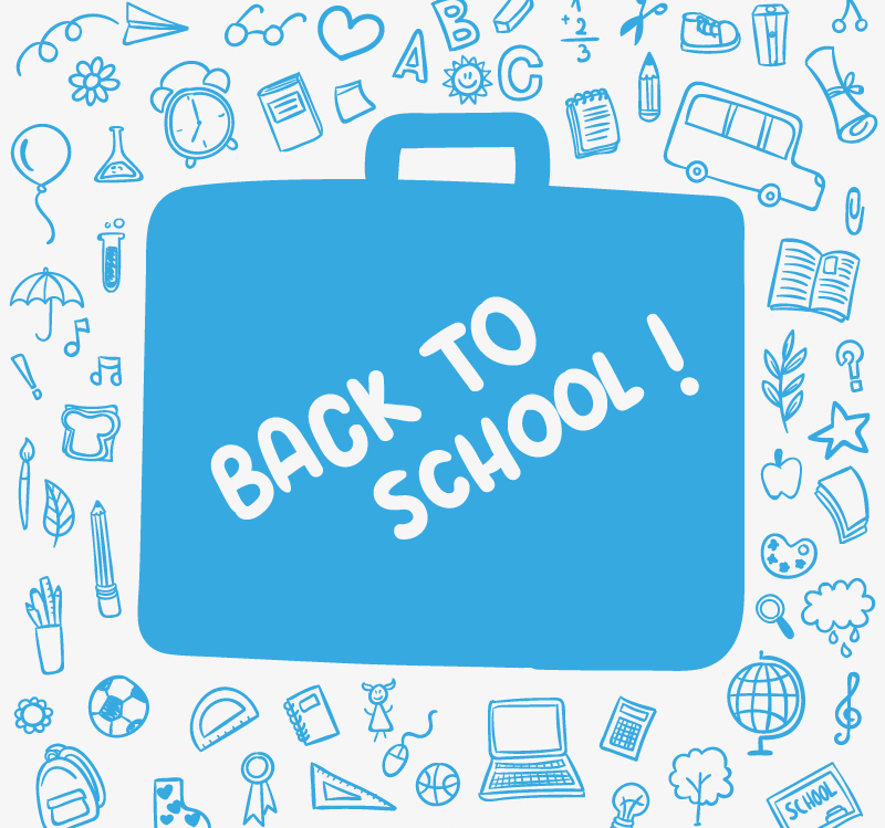 Blau zur¨ąck zur Schule Saison poster Vektor-Material