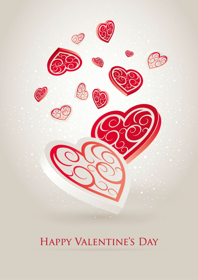 Valentine love Stck dreidimensionale Muster Vektor Material
