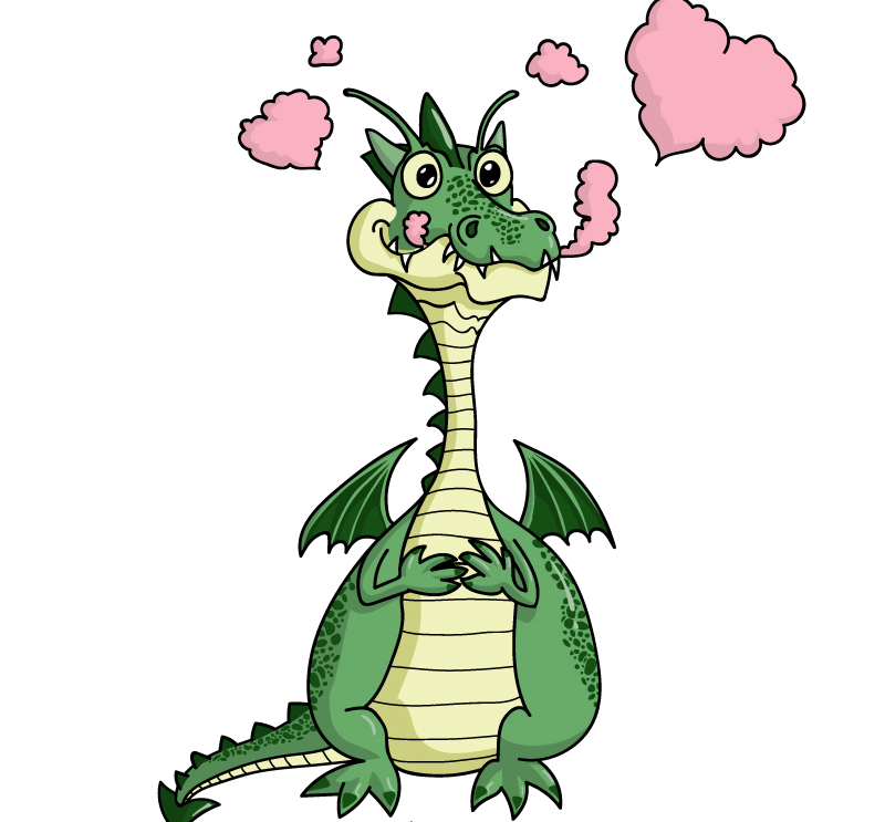 Cartoon gr¨šnen europäischen Drachen Vektor-Material