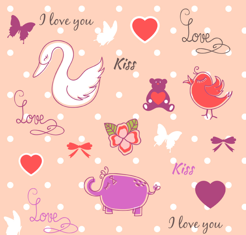 Cartoon Valentine Hintergrund Element Vektor Material
