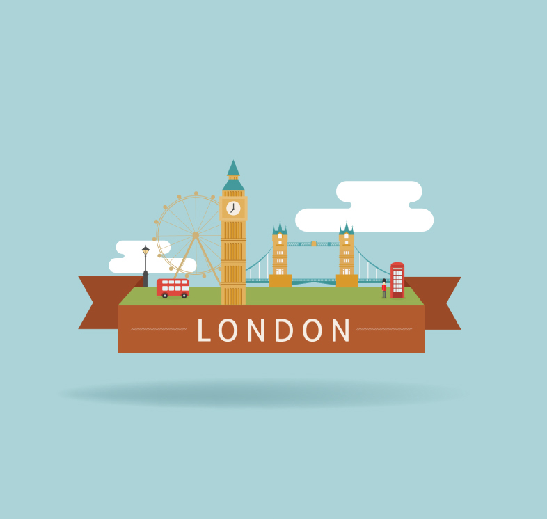 Londoner Stil Etikett Vektor-Material Eigenschaften