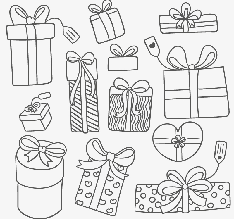 11 Modelle handbemalt Weihnachtsgeschenk Vektor Material