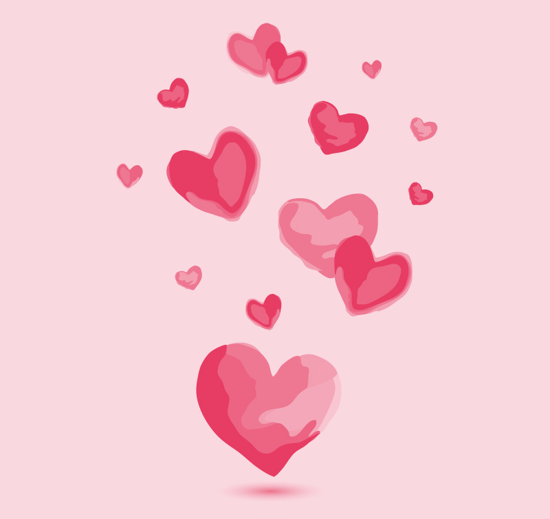 Liebe rosa Aquarell Vektor-Material