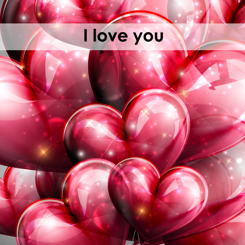 Rote Luftballons Vektor Material Textur der Liebe