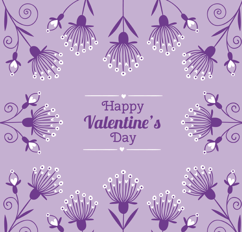 Valentine lila Bl¨šten Vektor-Material