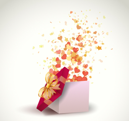 Fliegen bunten Geschenk der Liebe Vektor-Material