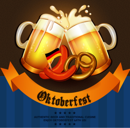 Oktoberfest Klirren Bier Plakate Vektor Material