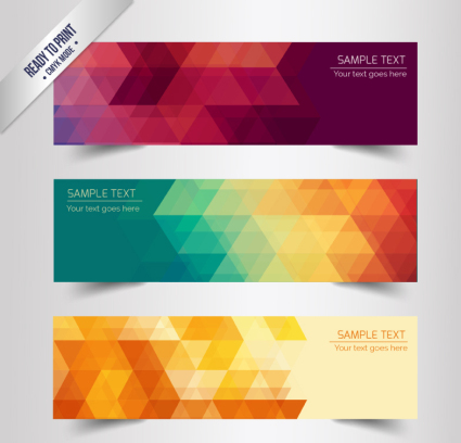 3 stilvollen geometrischen Banner Vektor Material