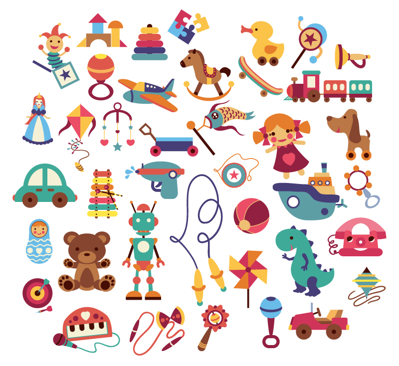 41 Modelle Cartoon Spielzeug-Design-Vektor-Material