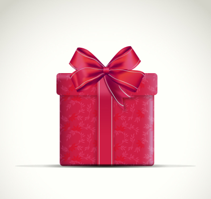 Geschenk-roter Schleife Vektor Material