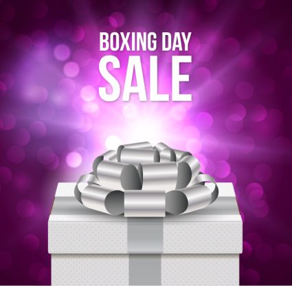 Boxing Day Geschenk lila Plakat Vektor-Material