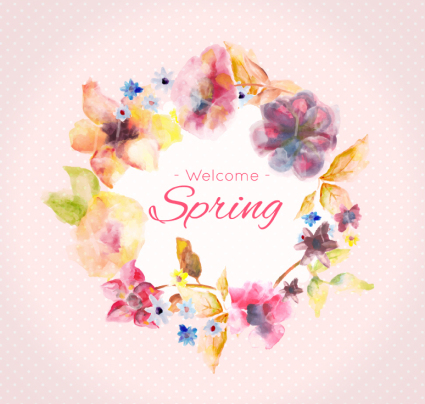 Creative-Aquarell Fr¨¹hlingsblumen Vektor-Material