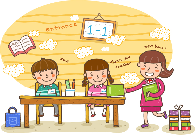 Freshmen Cartoon Illustrator Vektor Material