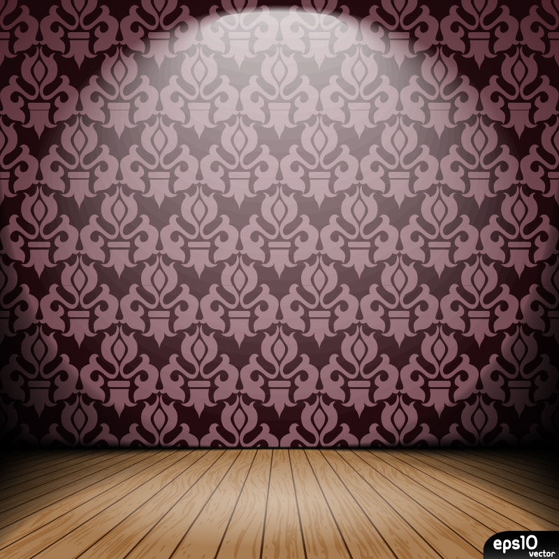 BrightEmpty Zimmer wunderschöne Wallpaper Hintergrund Vektor-Material