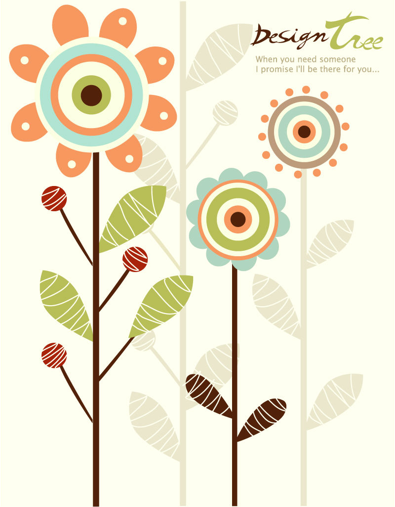 Cartoon Blumen-Design Vektor-Material