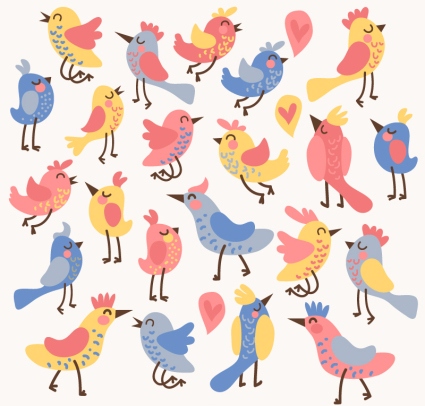 Cartoon Vogel nahtlose Hintergrund Vektor-Material