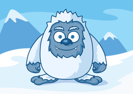 Schnee Cartoon Monster-Design Vektor-Material
