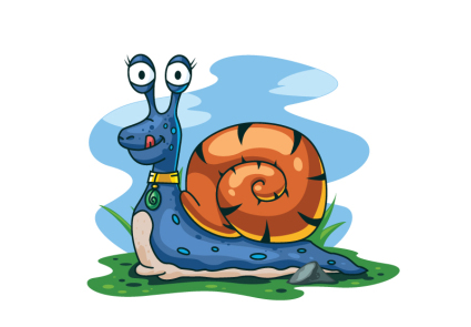 Große Augen Cartoon Schnecke Vektor-Material
