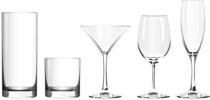 5 schöne Glas-Design Vektor-Material
