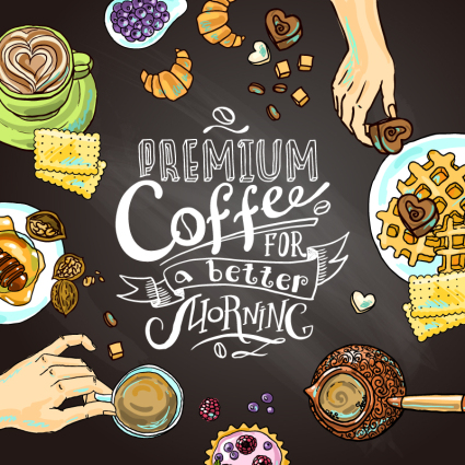 Köstliche Kaffee am Morgen Illustrator Vektor Material