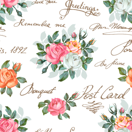 Roses nahtlose Hintergrund Vektor-Material